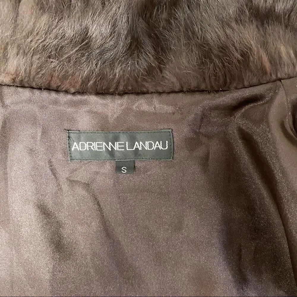Adrienne Landau Rabbit Fur Vest in Brown Size S - Picture 7 of 9